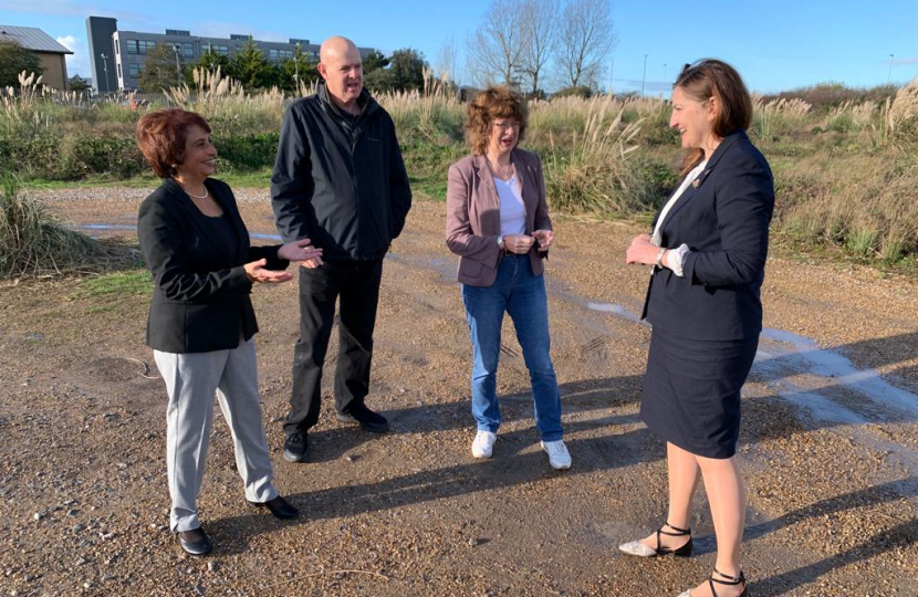  Sovereign councillors with Caroline Ansell MP at the Aldi site