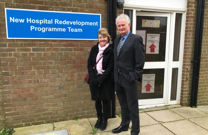 Campaigner Liz Walke and Cllr Robert Smart at the DGH