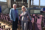 Cllr. Robert Smart and Cllr. Jane Lamb pictured in front of Eastbourne's iconic bandstand