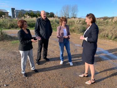  Sovereign councillors with Caroline Ansell MP at the Aldi site