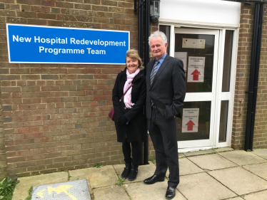 Campaigner Liz Walke and Cllr Robert Smart at the DGH